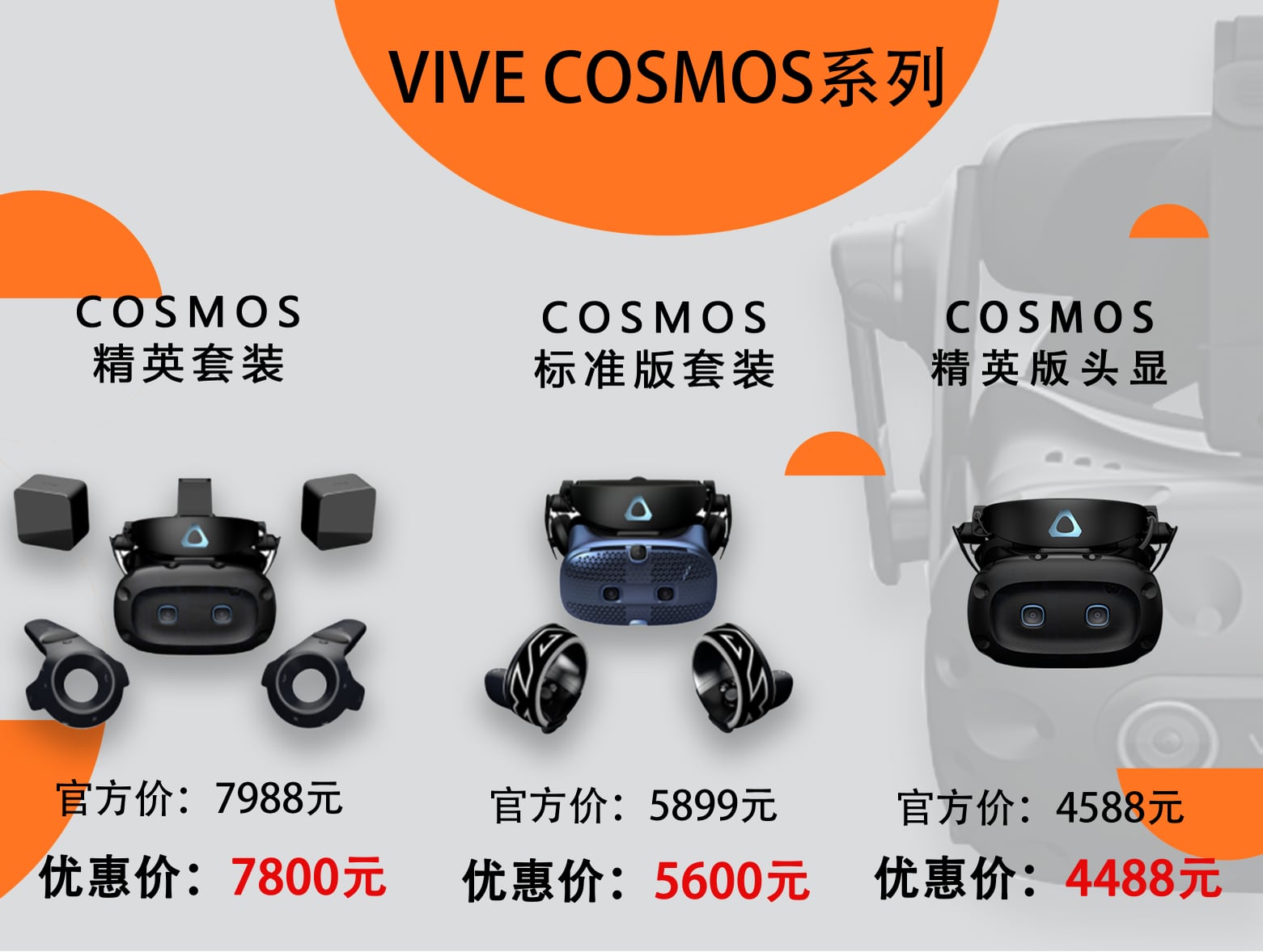 HTC vive cosmos系列报价 HTC vive cosmos系列报价
